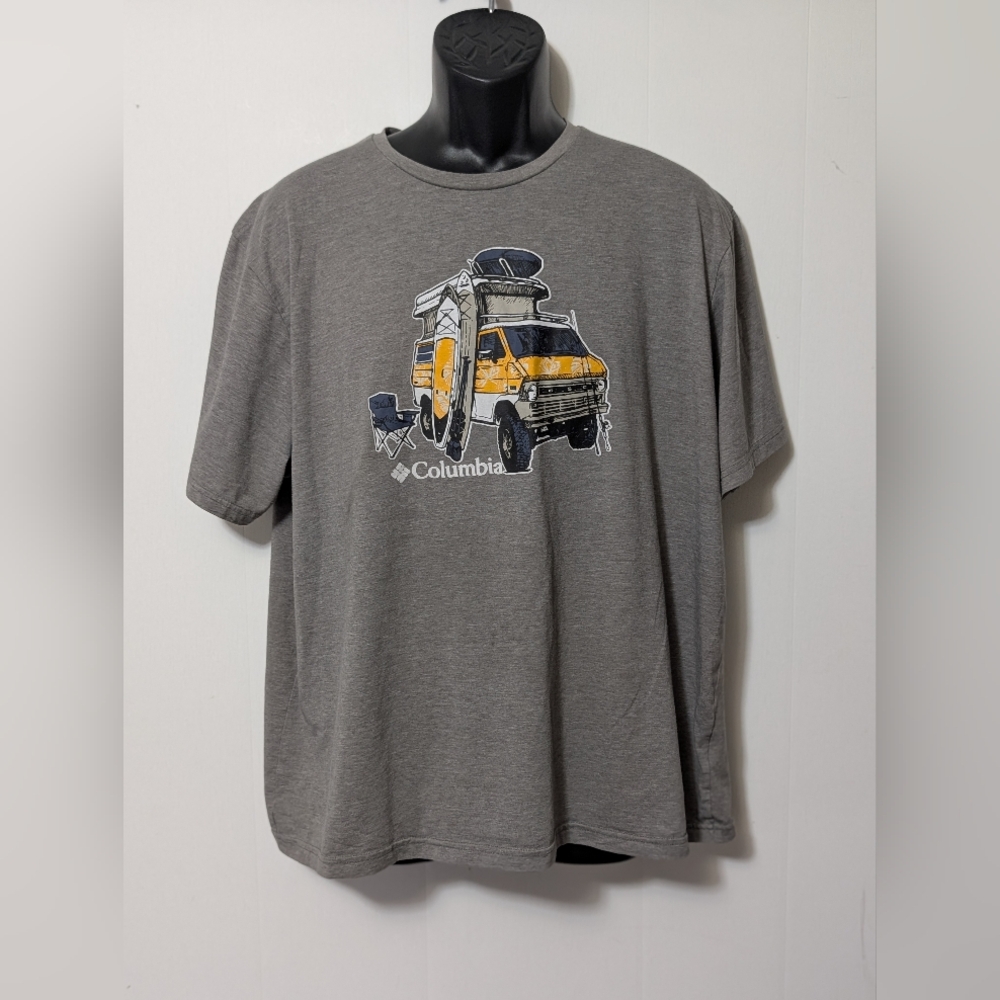 Men's Columbia Sun Trek Outdoor Technical Omni Shade Gray T-Shirt Size XL